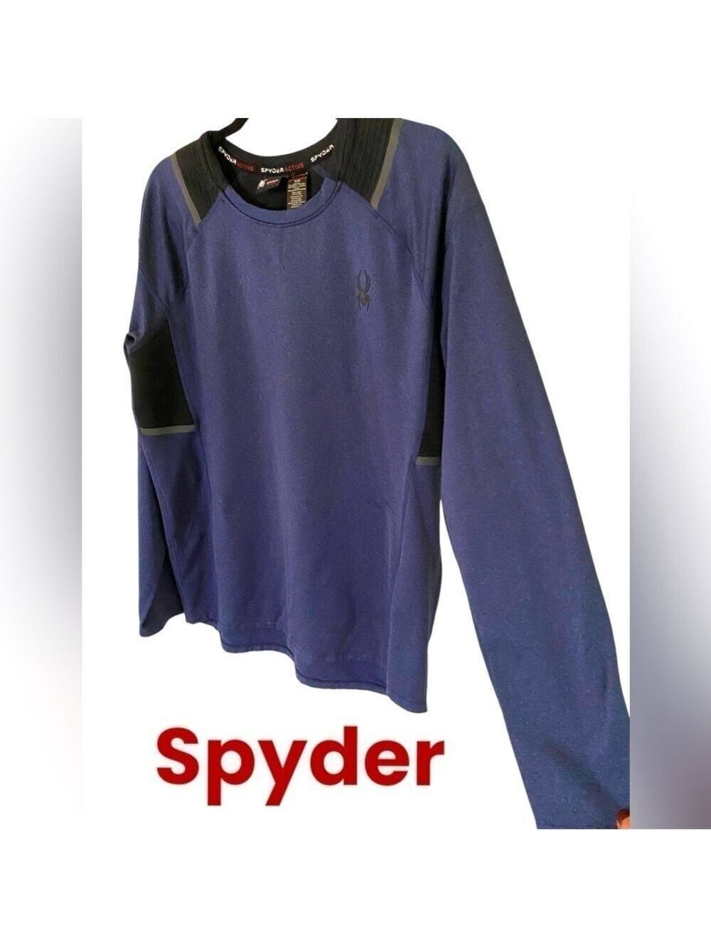 Spyder-Men’s Medium. Active Pro Web Long Sleeve blue/black Excellent preowned!